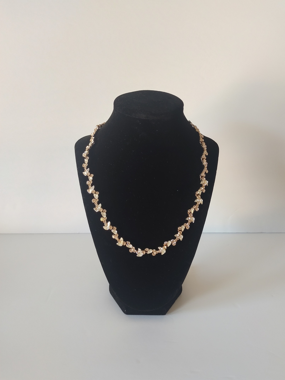 Givenchy Rosegold Floral Crystal Necklace - Women Jewelry